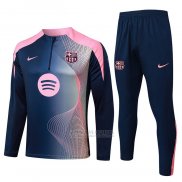 Sueter de Treinamento Barcelona 2025-2026 Azul Rosa