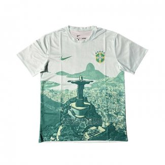 Tailandia Camisola Brasil Jesus 2025-2026 Branco Verde
