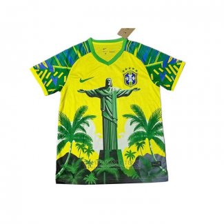 Tailandia Camisola Brasil Jesus 2025-2026 Amarelo Verde