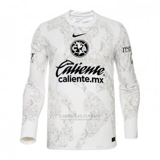 Camisola America Goleiro Manga Comprida 2024-2025 Branco