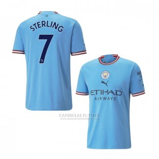 Camisola Manchester City Jogador Sterling 1º 2022-2023