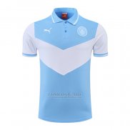 Camisola Polo del Manchester City 2022-2023 Azul Y Branco