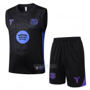 Fato de Treino Barcelona Sin Mangas 2025-2026 Preto Azul
