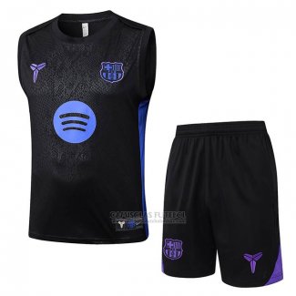 Fato de Treino Barcelona Sin Mangas 2025-2026 Preto Azul