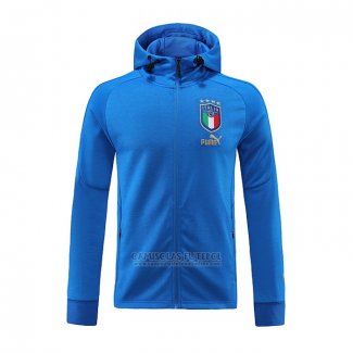 Jaqueta Hoodie Italia 2022-2023 Azul
