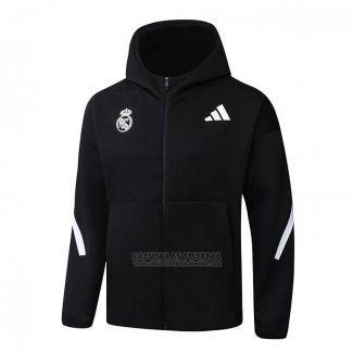 Jaqueta Hoodie Real Madrid 2025-2026 Preto