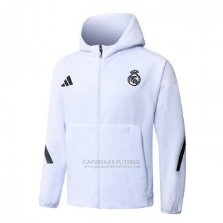 Jaqueta Hoodie Real Madrid 2025-2026 Branco