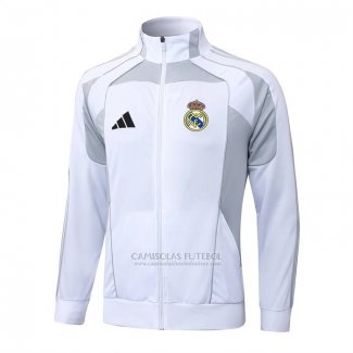 Jaqueta Real Madrid 2025-2026 Branco Cinza