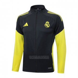 Jaqueta Real Madrid 2025-2026 Cinza Amarelo