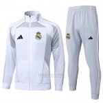 Jaqueta de Treinamento Real Madrid Crianca 2025-2026 Branco Cinza