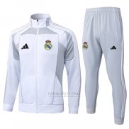 Jaqueta de Treinamento Real Madrid Crianca 2025-2026 Branco Cinza