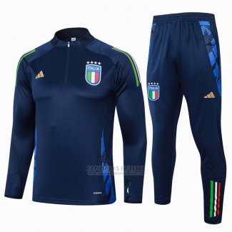 Sueter de Treinamento Italia Crianca 2024-2025 Azul