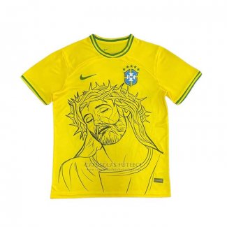 Tailandia Camisola Brasil Jesus 2025 Amarelo