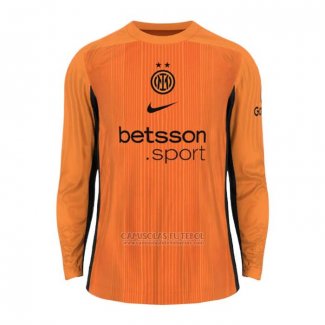 Camisola Inter de Milao Goleiro Manga Comprida 2025-2026 Laranja
