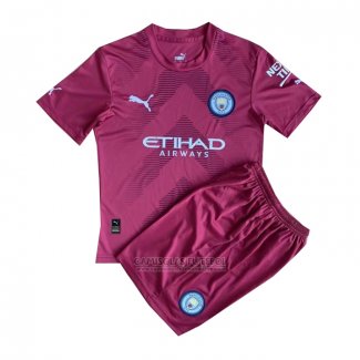 Camisola Manchester City Goleiro Crianca 2022-2023 Vermelho