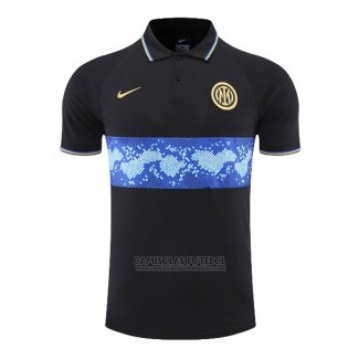 Camisola Polo del Inter de Milao 2022-2023 Preto Y Azul