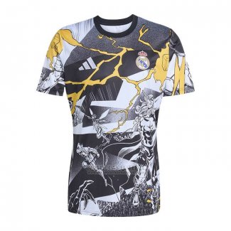 Camisola Pre Match del Real Madrid 2025-2026 Preto Branco