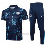 Conjunto Polo del Chelsea 2024-2025 Azul Oscuro