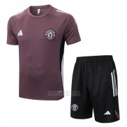 Fato de Treino Manchester United Manga Curta 2025-2026 Brown - Calcas Curta