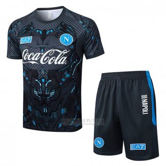 Fato de Treino Naples Manga Curta 2025-2026 Preto - Calcas Curta