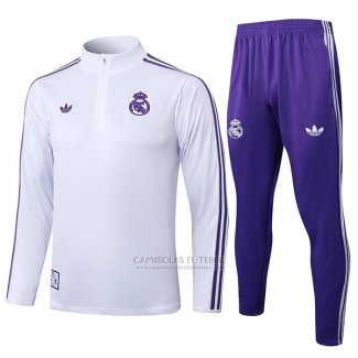 Sueter de Treinamento Real Madrid 2025-2026 Branco Purpura