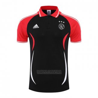 Camisola Polo del Ajax 2022-2023 Preto Y Vermelho