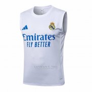 Camisola de Treinamento Real Madrid Sin Mangas 2025-2026 Branco Azul