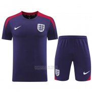 Fato de Treino Inglaterra Manga Curta 2024-2025 Purpura - Calcas Curta