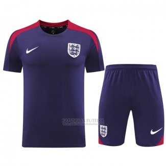 Fato de Treino Inglaterra Manga Curta 2024-2025 Purpura - Calcas Curta