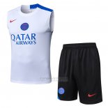 Fato de Treino Paris Saint-Germain Sin Mangas 2025-2026 Branco