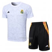 Fato de Treino Real Madrid Manga Curta 2024-2025 Branco - Calcas Curta