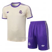 Fato de Treino Real Madrid Manga Curta 2025-2026 Amarelo - Calcas Curta