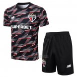 Fato de Treino Sao Paulo Manga Curta 2024-2025 Preto - Calcas Curta