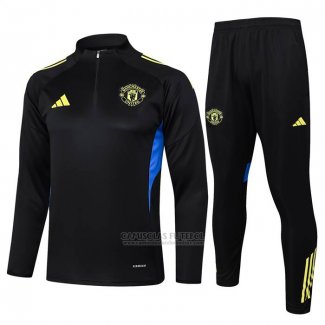Sueter de Treinamento Manchester United Crianca 2025-2026 Preto Amarelo