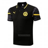 Camisola Polo del Dortmund 2022-2023 Preto Y Amarelo