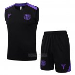 Fato de Treino Barcelona Sin Mangas 2025-2026 Preto Purpura