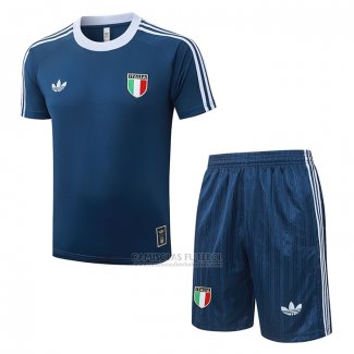 Fato de Treino Italia Manga Curta 2026-2027 Azul - Calcas Curta