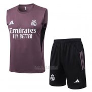 Fato de Treino Real Madrid Sin Mangas 2025-2026 Cinza Purpura