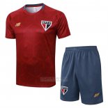 Fato de Treino Sao Paulo Manga Curta 2025-2026 Vermelho - Calcas Curta