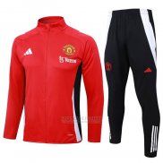 Jaqueta de Treinamento Manchester United Crianca 2024-2025 Vermelho