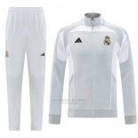 Jaqueta de Treinamento Real Madrid 2025-2026 Cinza Branco