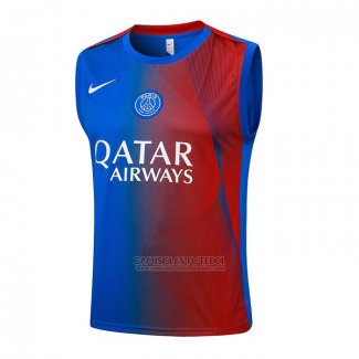 Camisola de Treinamento Paris Saint-Germain Sin Mangas 2025-2026 Azul Vermelho