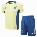 Fato de Treino Ajax Manga Curta 2024-2025 Amarelo - Calcas Curta