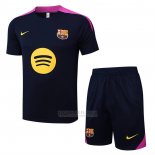 Fato de Treino Barcelona Manga Curta 2025-2026 Preto Purpura - Calcas Curta