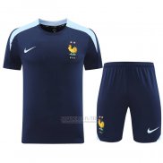 Fato de Treino Franca Manga Curta 2024-2025 Azul - Calcas Curta