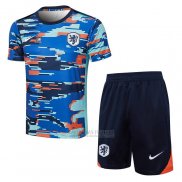 Fato de Treino Holanda Manga Curta 2024 Azul - Calcas Curta