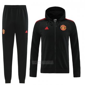 Fato de Treino Hoodie Manchester United 2022-2023 Preto