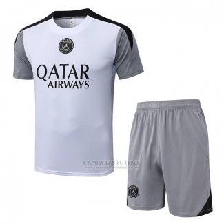 Fato de Treino Paris Saint-Germain Manga Curta 2026-2027 Branco - Calcas Curta