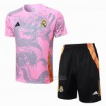 Fato de Treino Real Madrid Dragon Manga Curta 2024-2025 Rosa - Calcas Curta