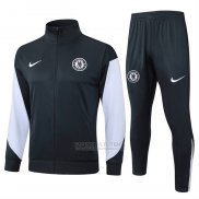 Jaqueta de Treinamento Chelsea Crianca 2025-2026 Cinza